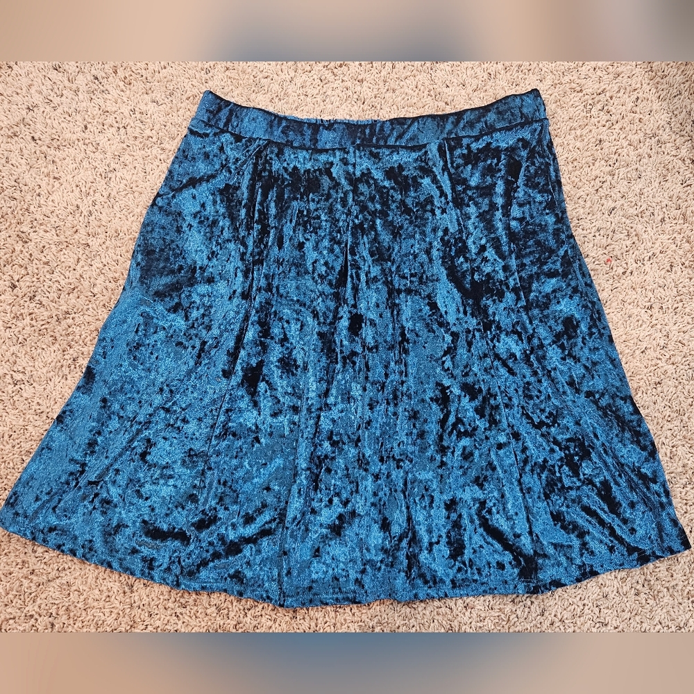 Piphany Textured Blue Mini Skirt
